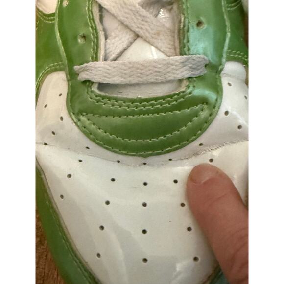 Vintage Y2K BAPE STA Patent Leather Sneakers Green Orange White Men’s Size 13 main image 12